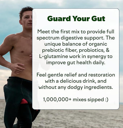 Feel Goods Gut Guardian, Prebiotic & Probiotic Powder, Sugar Free, Organic Fiber, Herbs for Bloat, Gut Health Support, Digestive Health for Men & Women, Non GMO, Vegan | Strawberry Kiwi, 30 Servings