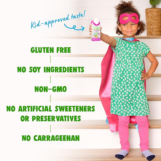 Orgain Organic Kids Nutritional Protein Shake, 8g Dairy 4g Fiber, 22 Vitamins 8.25 Fl 12)