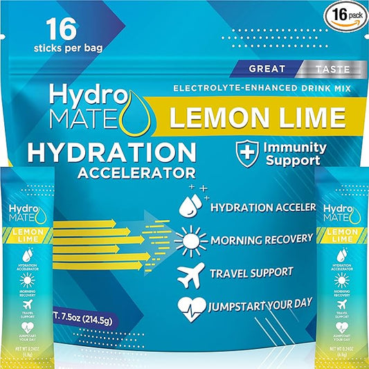 HydroMATE Electrolytes Powder Low Sugar 16 Count