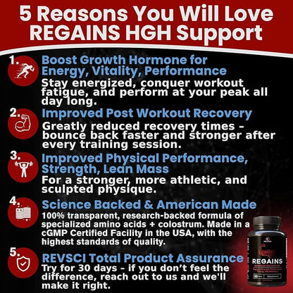 HGH Supplements for Men & Women - Regains Natural Anabolic Muscle Growth Building & Human Growth Hormone for Men, Muscle Builder for Men, Muscle Recovery Post Workout Supplement, 100 Protein Pills