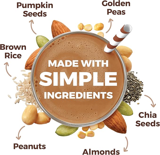 Orgain Organic Simple Vegan Protein Powder, Chocolate - 20g Plant Based Protein, With less Ingredients, No Artificial Sweeteners, Gluten Free, No Lactose Ingredients, 1.25 lb (Packaging May Vary)