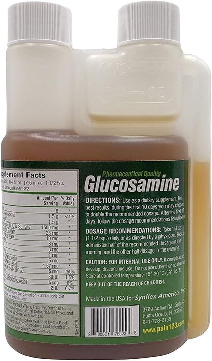1500 - Liquid Glucosamine Juice Formula - Helps Support Joint, Cartilage Health - Chondroitin Sulfate Drink Supplement for Men, Women - Mandarin Orange Flavor (32 Day Supply)