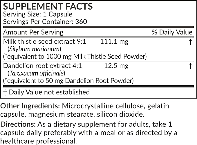 Futurebiotics Milk Thistle Silymarin Marianum & 360 Capsules