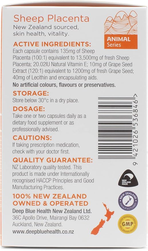 New Zealand Sheep Placenta w/ Grape 13500mg x 60 Soft