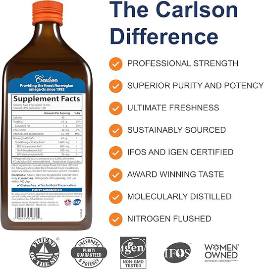 Carlson - The Very Finest Fish 1600 mg Omega-3s, Liquid 16.9 Fl