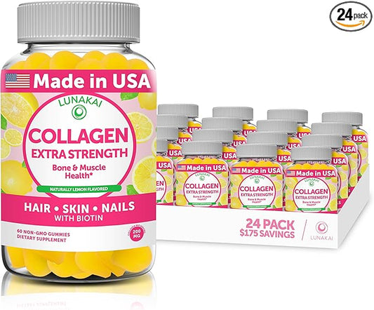 Collagen Gummies - Tastiest Proprietary Formula 200mg Hydrolyzed 24 Pack