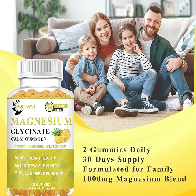 Magnesium Glycinate Gummies 500mg with Magnesium 500mg, Easy D3, High