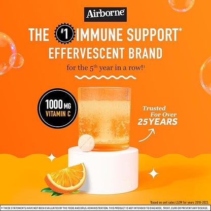 Airborne 1000mg Vitamin C with Zinc, 30 Fizzy