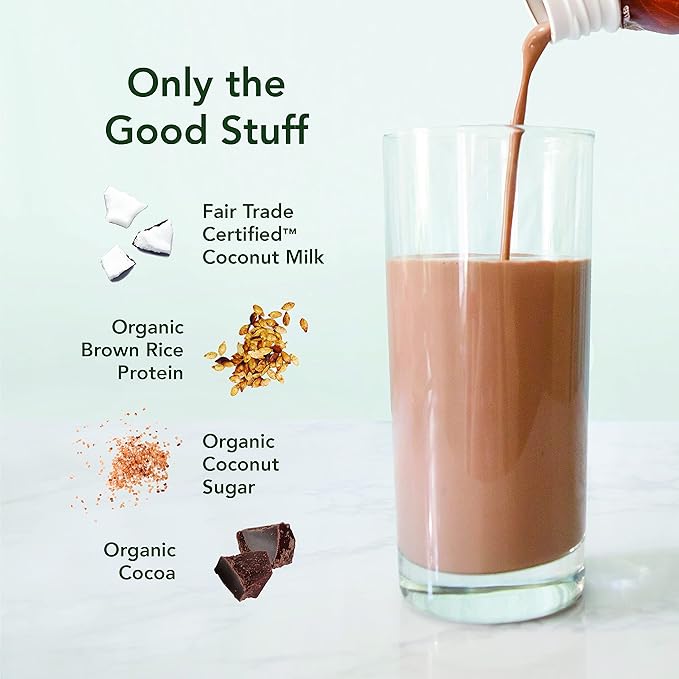 ALOHA Organic Plant Based Chocolate Sea Salt Protein Shake w/MCT Oil (12 ct, 12oz Bottle) 20g Protein, Meal Replacement, Low Sugar & Carb, Gluten-Free, Paleo, Non-GMO, No Soy, Stevia or Sugar Alcohol…