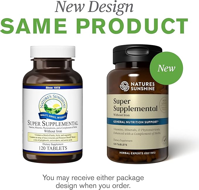 Nature's Sunshine Super Supplemental w/o Iron, 120 Tablets