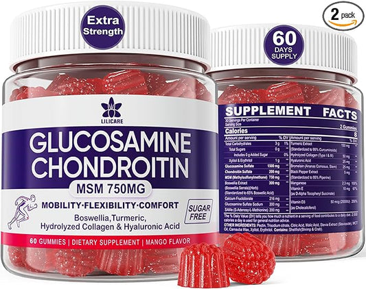 Glucosamine Chondroitin Gummies with MSM, Boswellia 120 Cts