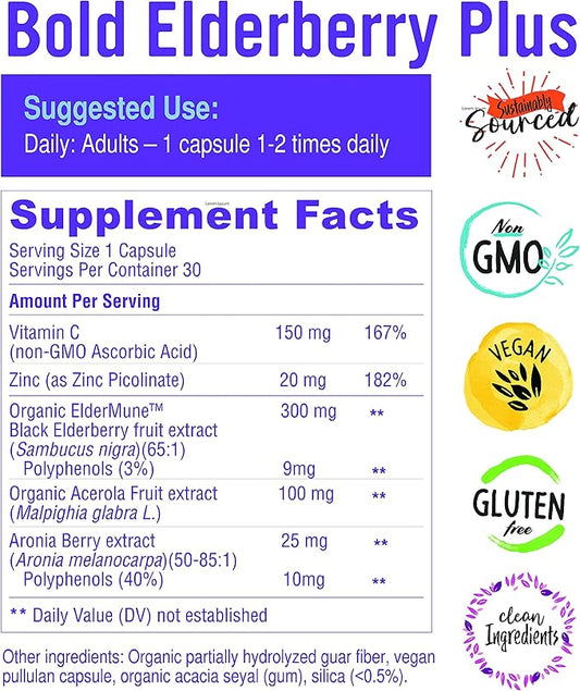 Elderberry Plus - 65x Concentrated Black 30 Vegan
