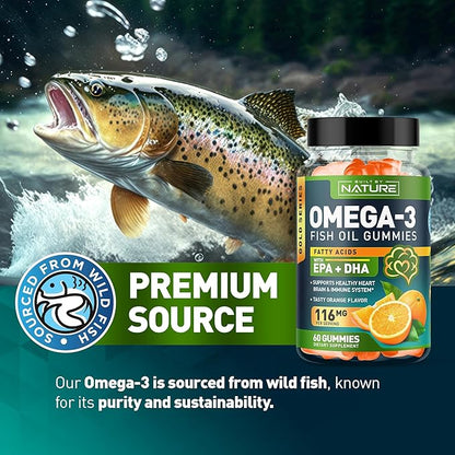 Omega 3 Fish Oil Gummies 3 Fish 60 Gummies, 30 Day