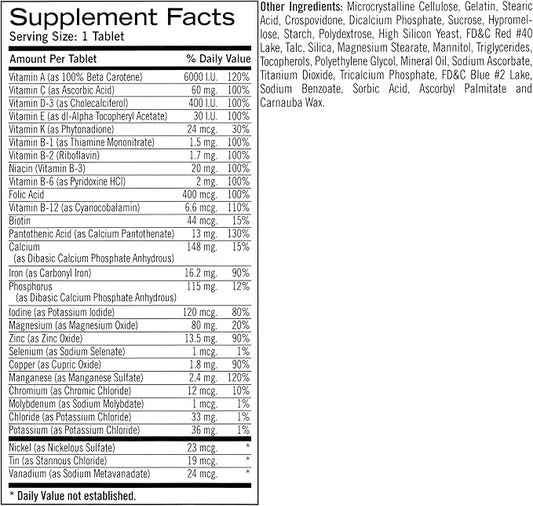 Geritol Multi-Vitamin Nutritional Support Tablets, Balance 26 Essential 100 Count 2)