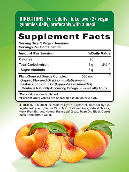 Nature's Truth Vegan Omega 3679 Gummies 50 Count