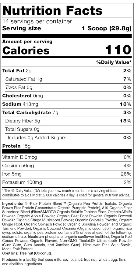 310 Nutrition - Vegan Organic Plant 0 Grams 14 Servings