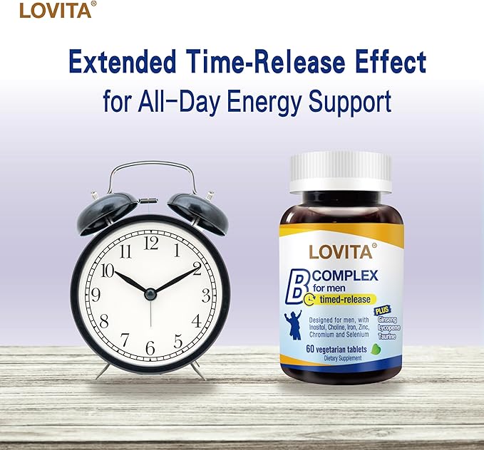 Lovita Men's 8-Hour Time-Release B Complex: (60 Count) 3)