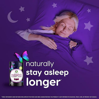 Nutramin Sleepy Time Gummy: The Vegan, Sugar-Free, Natural Melatonin 5mg for Longer Deeper Sleep - No Next-Day Grogginess, Non-Habit Forming Delicious & Drug-Free Allergy-Safe Herbal Sleep Gummies
