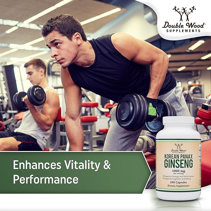 Ginseng Capsules (Korean Red Ginseng Extract, 10% Ginsenosides) (4 Month 240 Vegan 1,000mg per