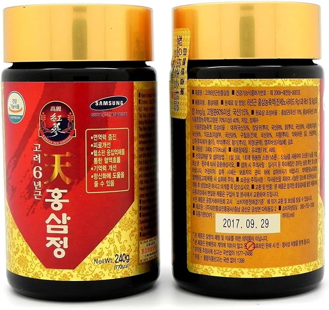 Korean 6years Root Red Ginseng Gold 240g(8.5oz) X 4ea, Saponin,