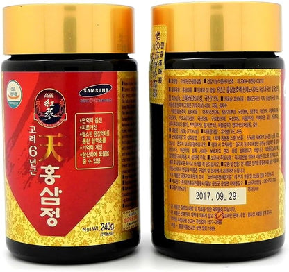 Korean 6years Root Red Ginseng Gold 240g(8.5oz) X 4ea, Saponin,