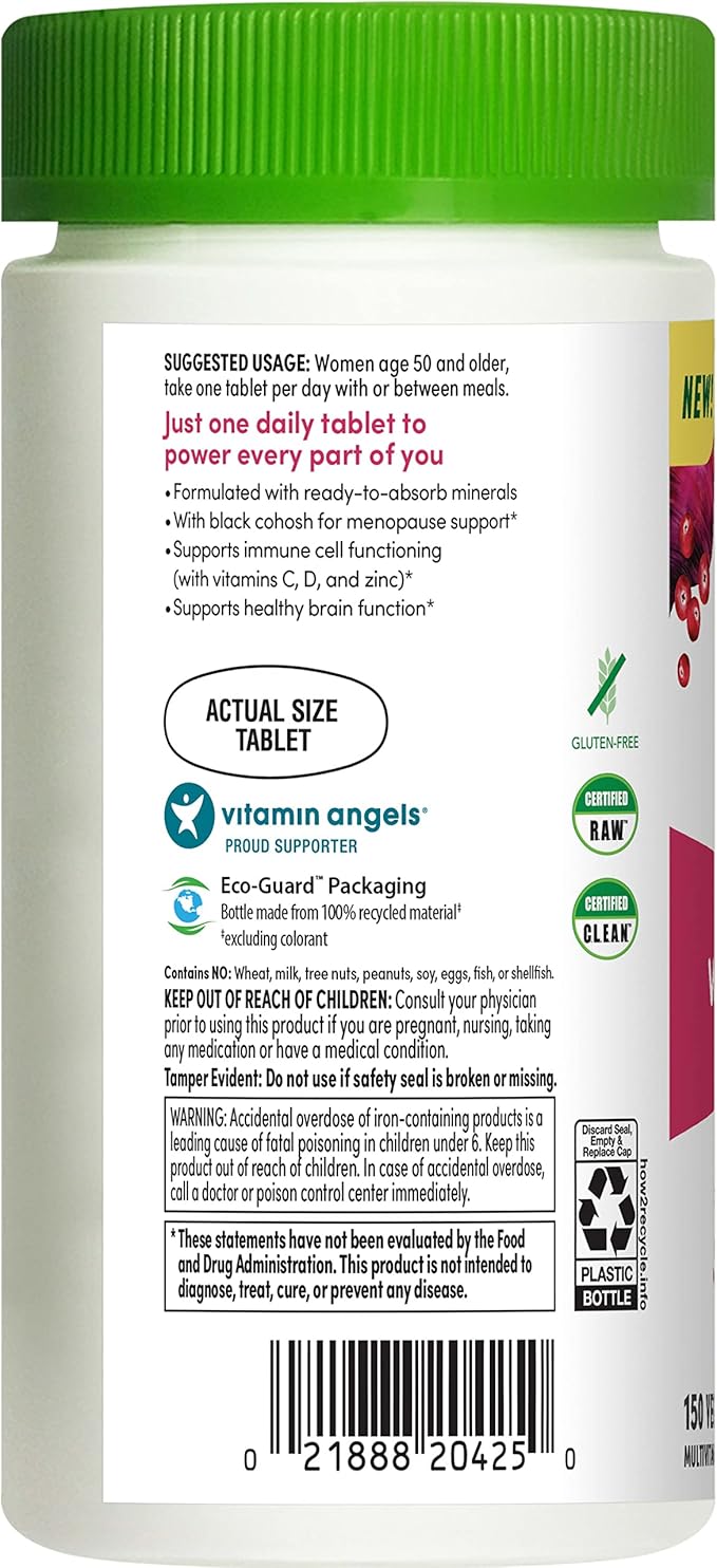 Rainbow Light Multivitamin for Women 50+, 50+ Multivitamin 150 Tablets