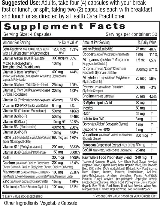EMERALD LABS Complete Clinical Multi D3, Digestive 120 Vegetable (30-Day Supply)