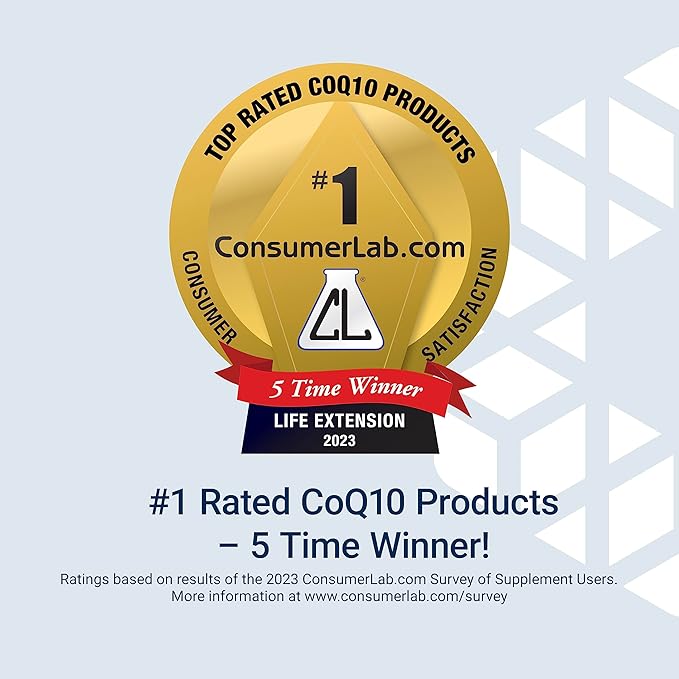 Life Extension Super Ubiquinol CoQ10 CoQ10, PQQ, 8x better 100 mg, 30 softgels