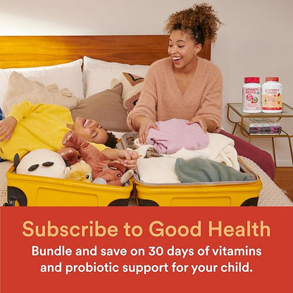 SmartyPants Kids Multivitamin Gummies and Probiotic 3 Fish D3, C, B12, B6, B6, Digestive (30 Day
