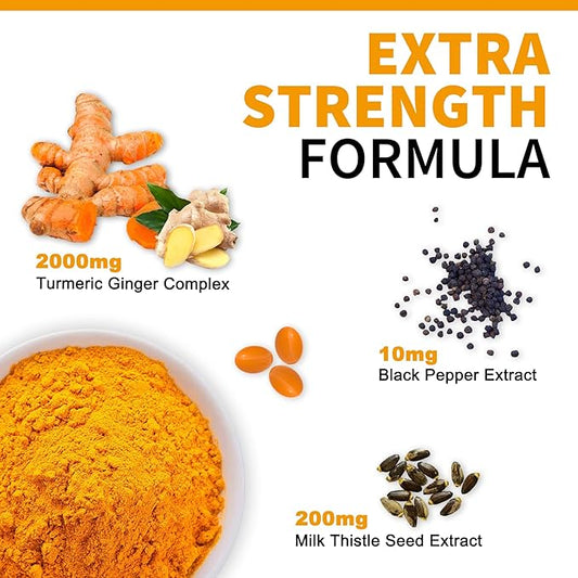 5 in 1 Turmeric Curcumin Softgels 2000mg with 95% Curcuminoids