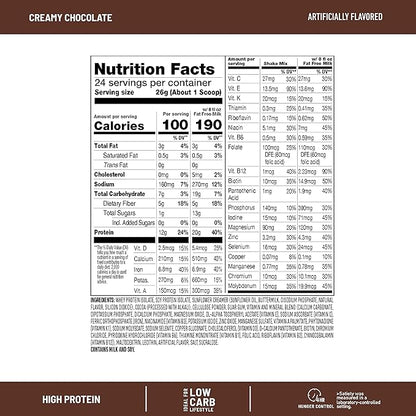 SlimFast High Protein Meal Replacement Shake Powder, 12 Servings (Pack of 2), Advanced Nutrition Smoothie Mix, Digestive Support, Gluten Free, Creamy Chocolate, 20g of Protein (Packaging May Vary)