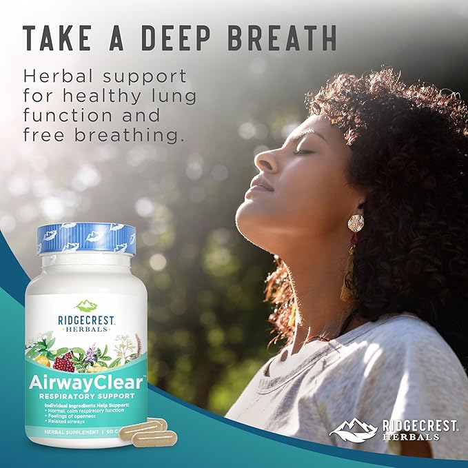 Ridgecrest Herbals AirwayClear, Lung Health and (60 Vegan 30 Serv)