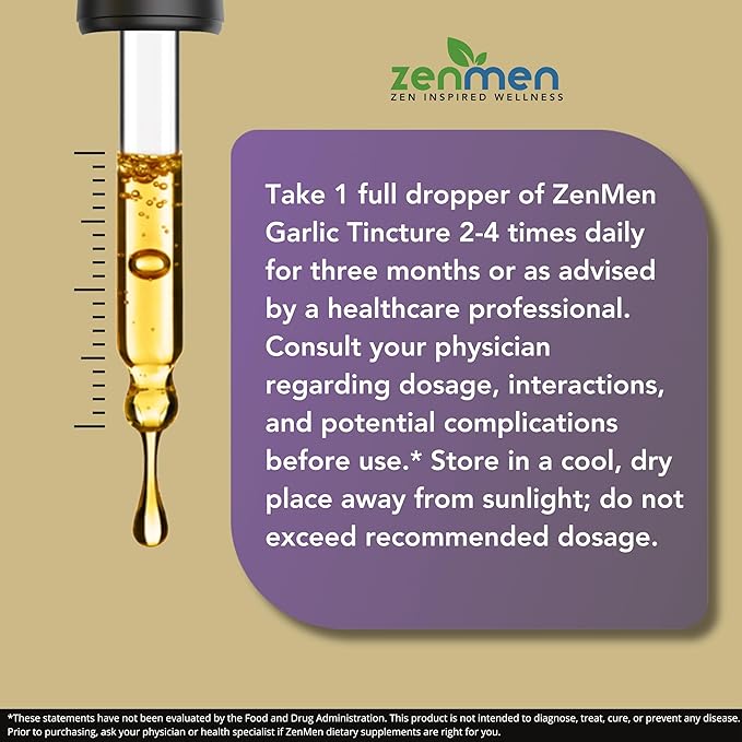 Organic Garlic Tincture 2.32 oz 60ml, Vegan,