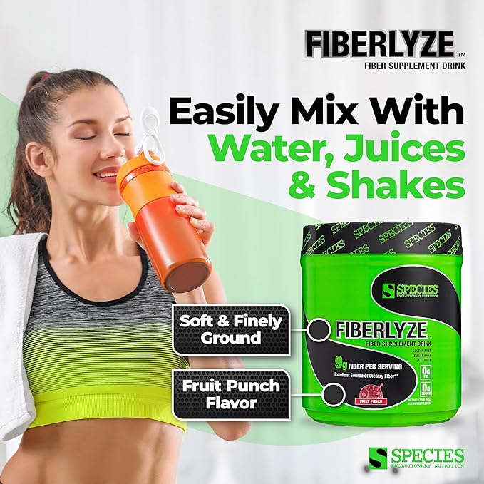 Species Nutrition Fiberlyze Fiber Supplement, Psyllium 30 Servings)