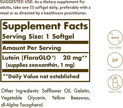 Solgar Lutein 20 mg, 60 Softgels 60 Servings
