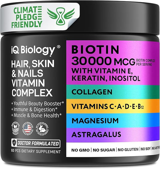Biotin Hair Skin and Nails Vitamins 60 Caps*