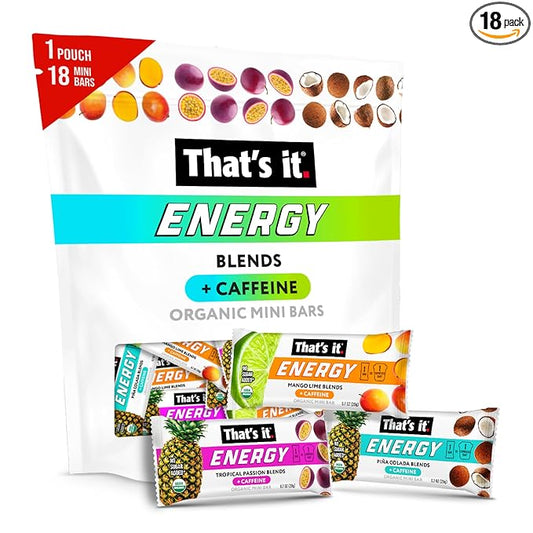 That's it. Fruit Blends Energy Bar - 18 Count Variety Pack (6 each of Tropical Passion, Mango Lime, Pina Colada)