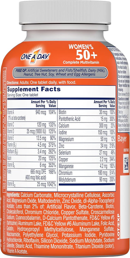 One A Day Women’s 50+ Multivitamins, 100 count