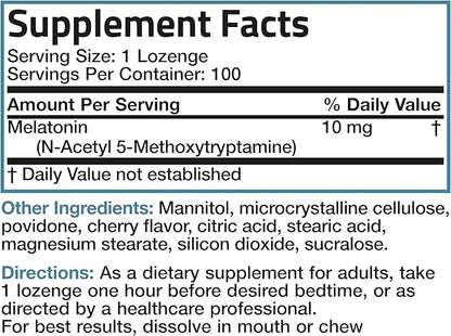 Bronson Melatonin 10mg Fast Dissolve Cherry 100 Count