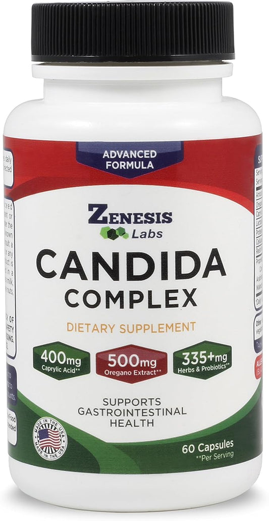 Candida Complex Cleanse Detox Caprylic Acid (60 Capsules, 30 Day