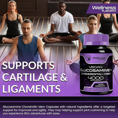 Glucosamine Chondroitin MSM Capsules, Supports Healthy 120 Count 2 Packs