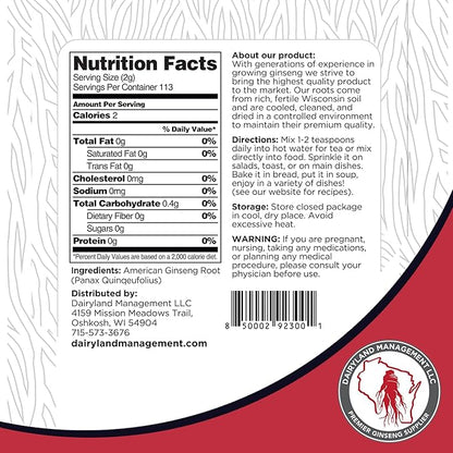 Dairyland Premium American Ginseng Powder 西洋参 8 oz