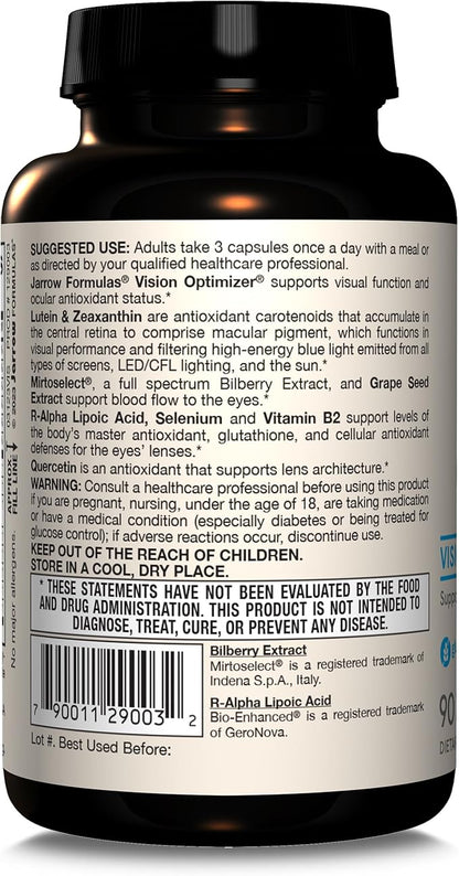 Jarrow Formulas Vision Optimizer, Dietary Supplement, 90 Capsules, 30 Day