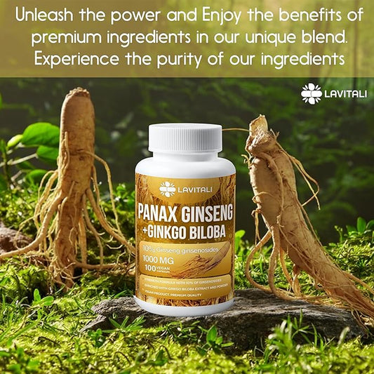 Ginseng & Ginkgo Biloba 100 Veggie 100% Natural