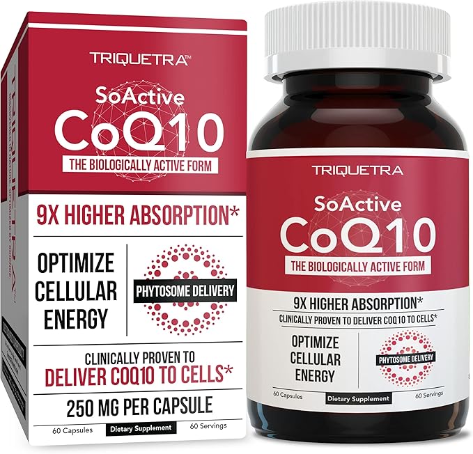 SoActive CoQ10® 250 mg: CoQ10 Phytosome 9X Higher (60 Capsules)