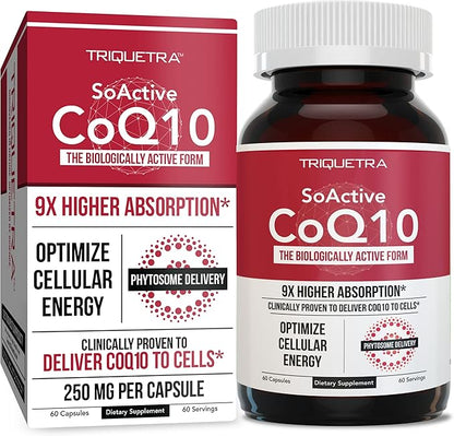 SoActive CoQ10® 250 mg: CoQ10 Phytosome 9X Higher (60 Capsules)