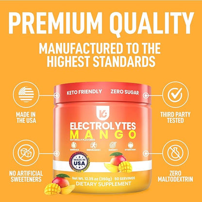 Keppi Keto Hydration Electrolytes - Mango - Electrolyte Powder no Sugar - Sips Like Sunshine - Keto Electrolytes Powder - Electrolytes Powder Sugar Free - Electrolytes Powder