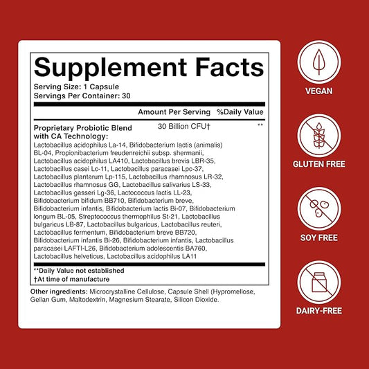 ACTIVATEDYOU Advanced Restorative Probiotic for Daily Use- 30 Strain Digestive Gut Health & Immune Function Support- Acidophilus Supplement for Radiant-Looking Skin (30 Capsules)