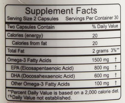 Fish Oil Omega-3 **Maximum Strength 1500mg (800 EPA/600 EPA/600 Dha)
