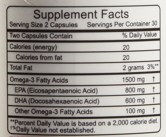 Fish Oil Omega-3 **Maximum Strength 1500mg (800 EPA/600 EPA/600 Dha)